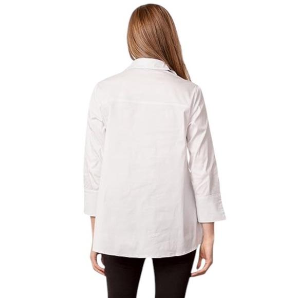 HABITAT The One White Button Down Tunic Shirt Top With Pockets Women's Size L - Picture 3 of 16